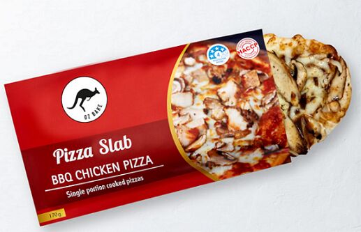 Pizza, BBQ Chicken Slab 10x160g Oz Bake (H)
