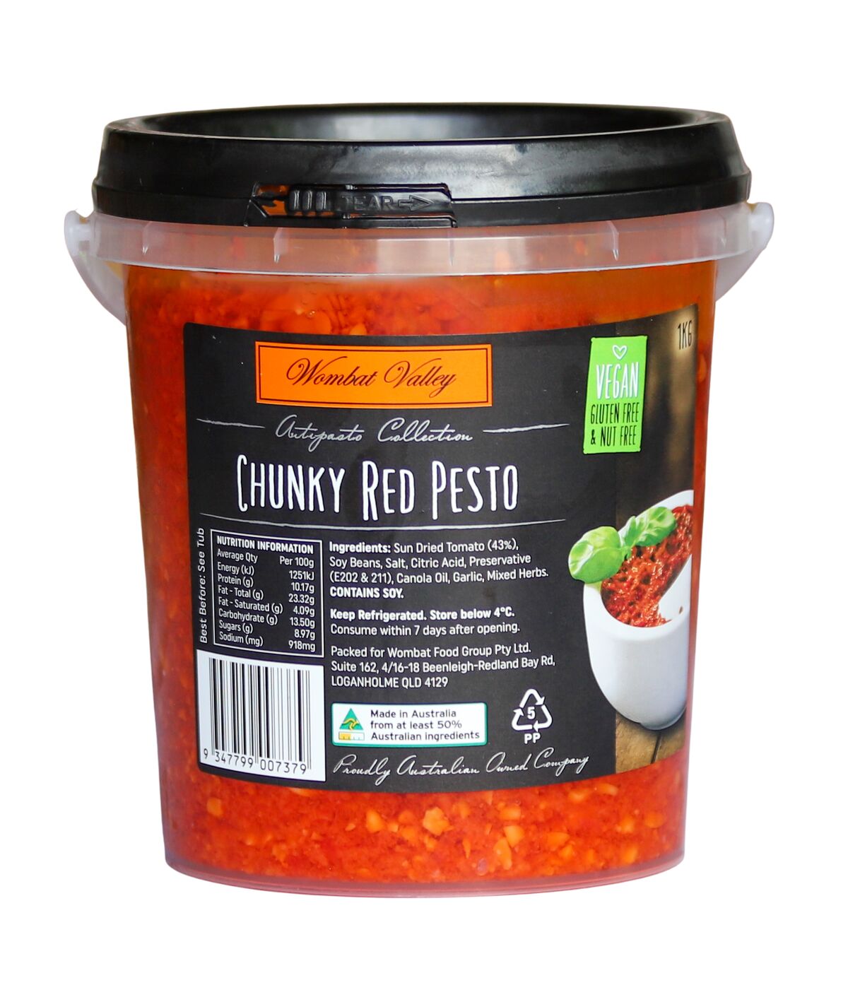 Pesto, Nut Free Red, Wombat Valley 1kg