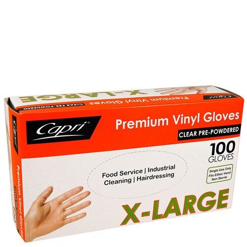 Gloves, Vinyl Extra Large Powdered (100) Capri