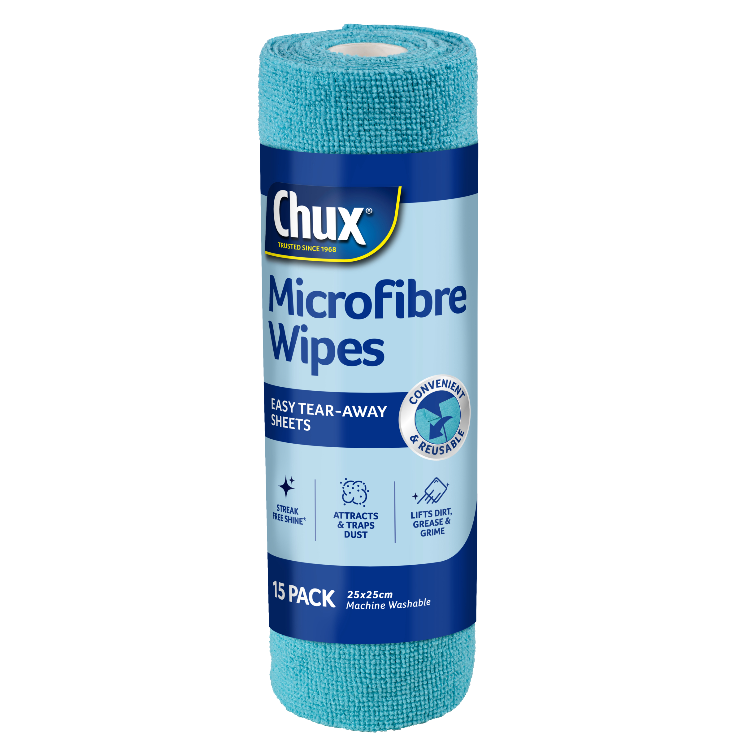 Microfibre, Wipes Roll 25m x 25cm INNER Chux