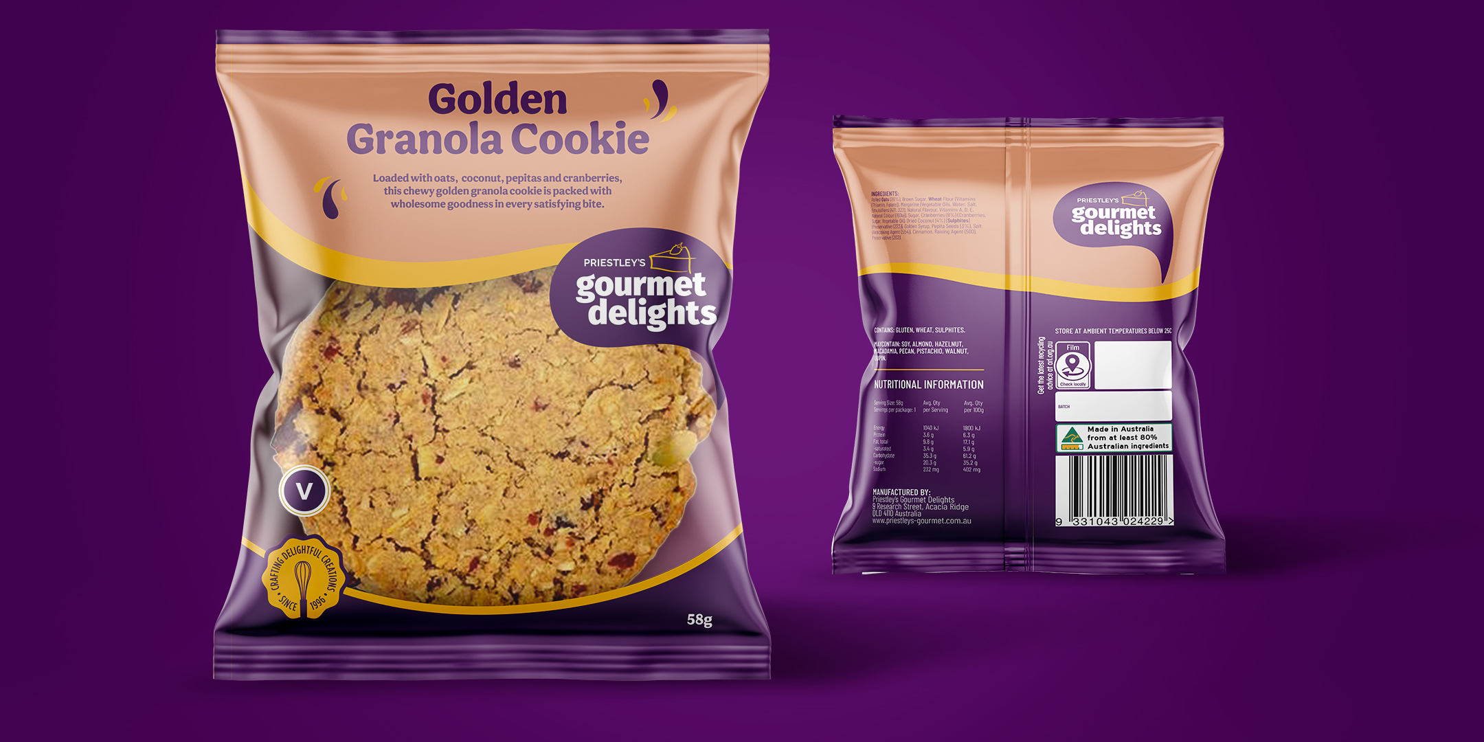 Cookies, 1-898 Golden Granola, Vegan (11) Priestley’s