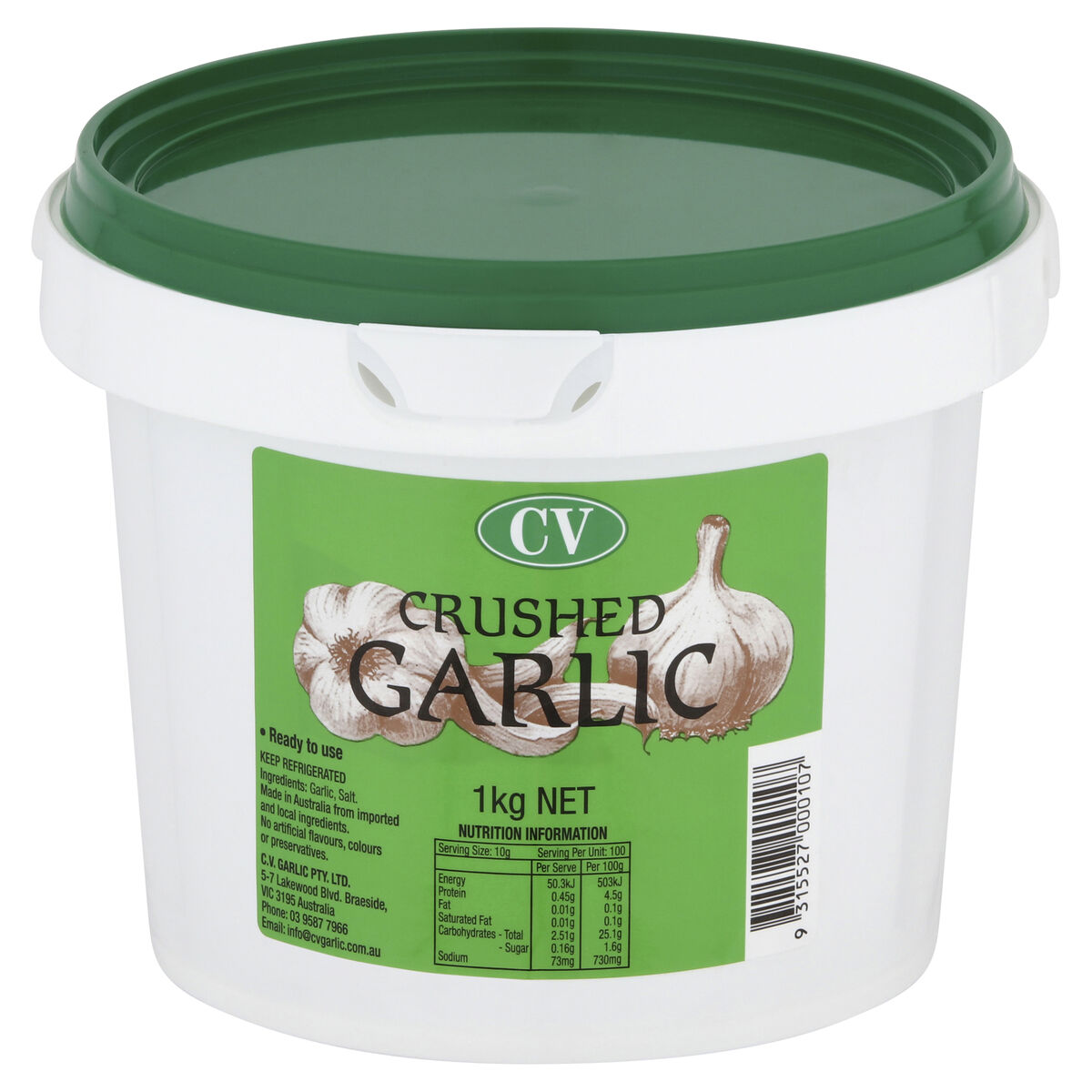 Garlic, Crushed Chilled 1Kg CV (VG) (GF)