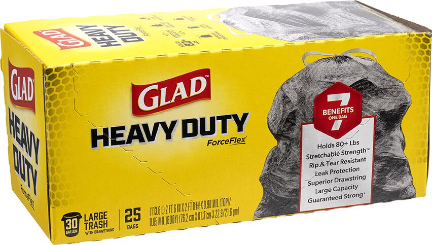Garbage Bag, Heavy Duty Drawstring (25) Glad