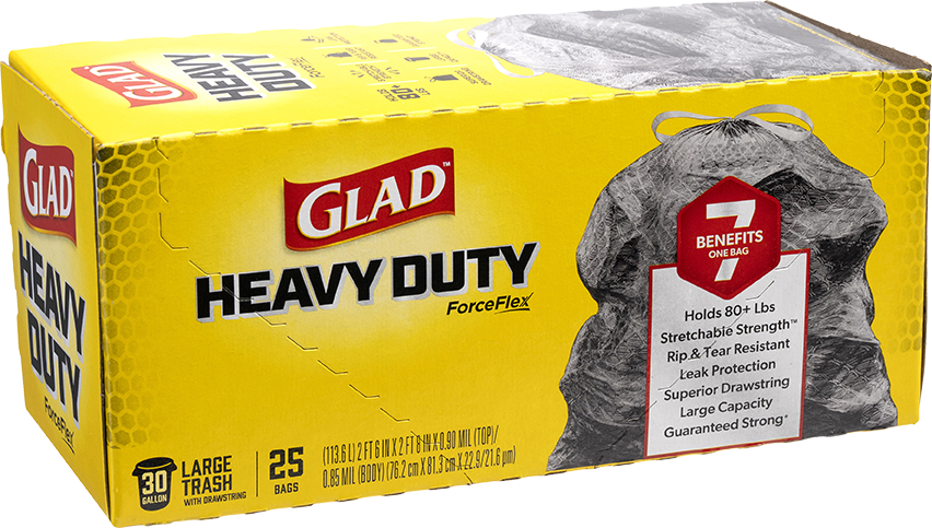 Garbage Bag, Heavy Duty Drawstring (25) Glad