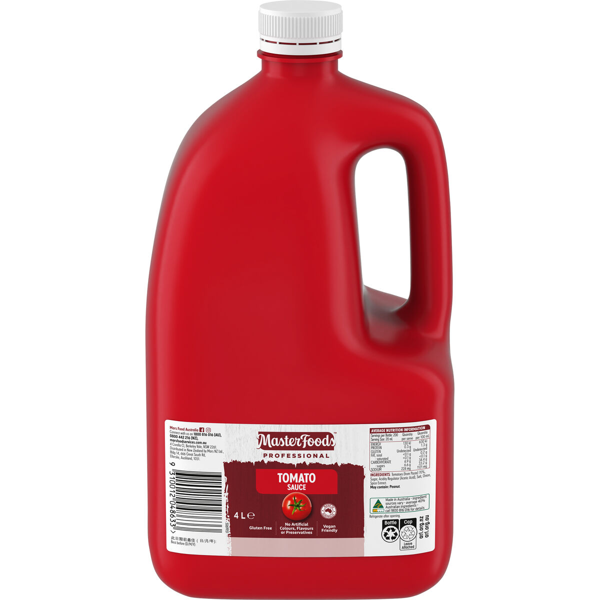 Sauce, Tomato 4L Masterfoods (H) (GF)