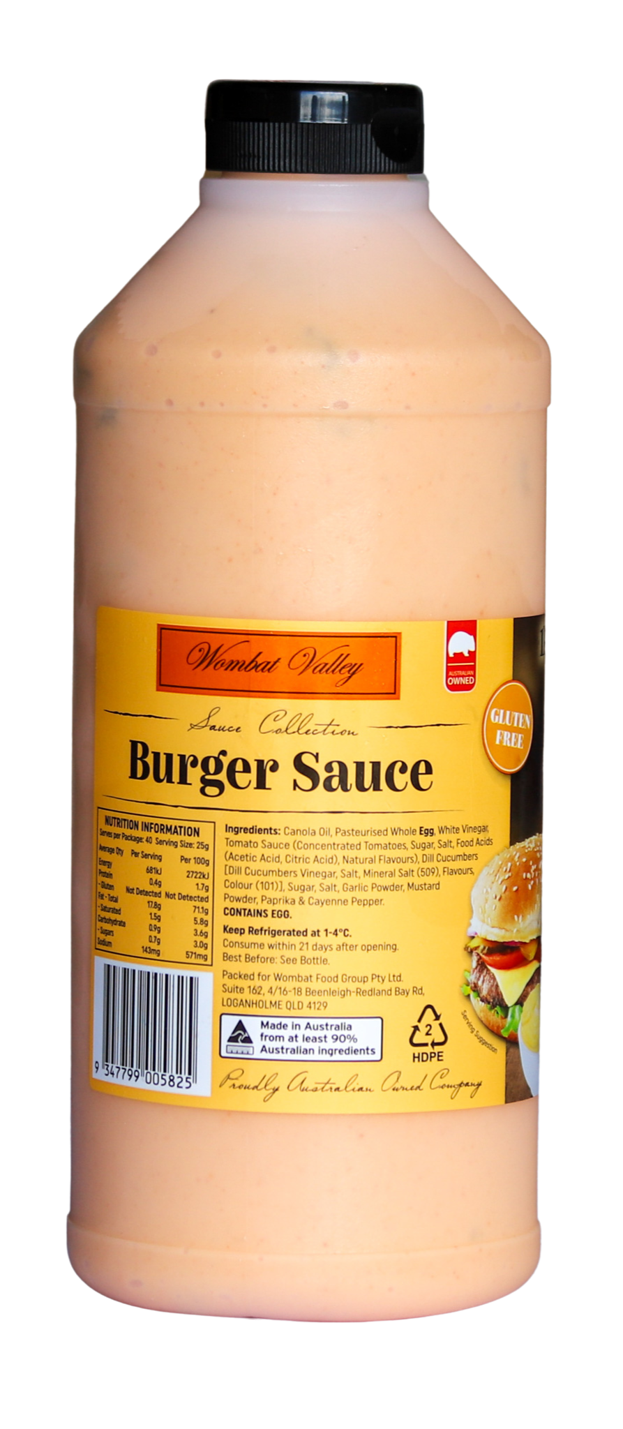 Sauce, Burger 1kg, Wombat Valley