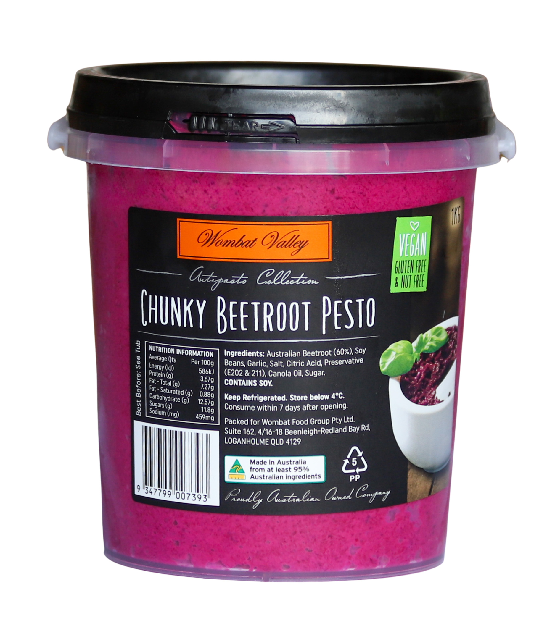 Pesto**Beetroot Nut Free 1kg, Wombat Valley