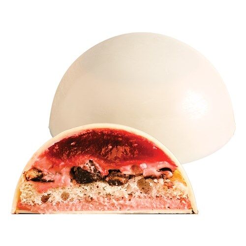 Desserts, Les Domes Raspberry with White Chocolate 18x100g La Rose Noire