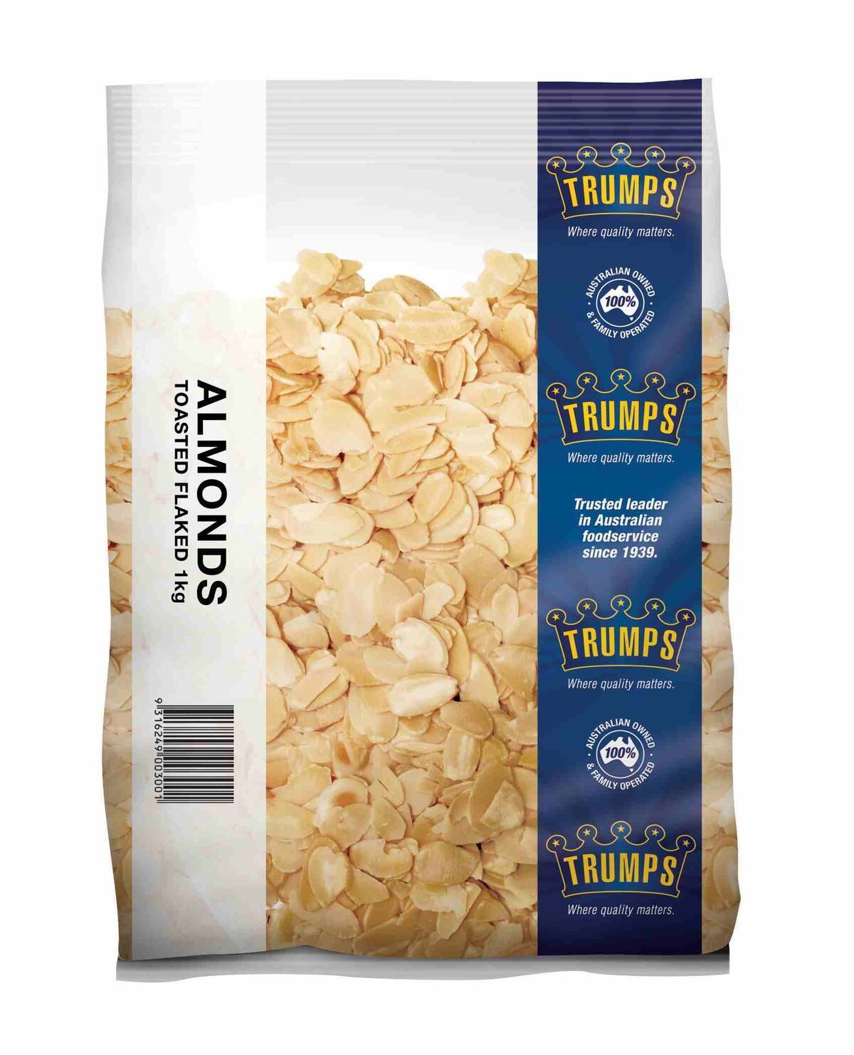Almonds**Flaked Toasted 1Kg Trumps