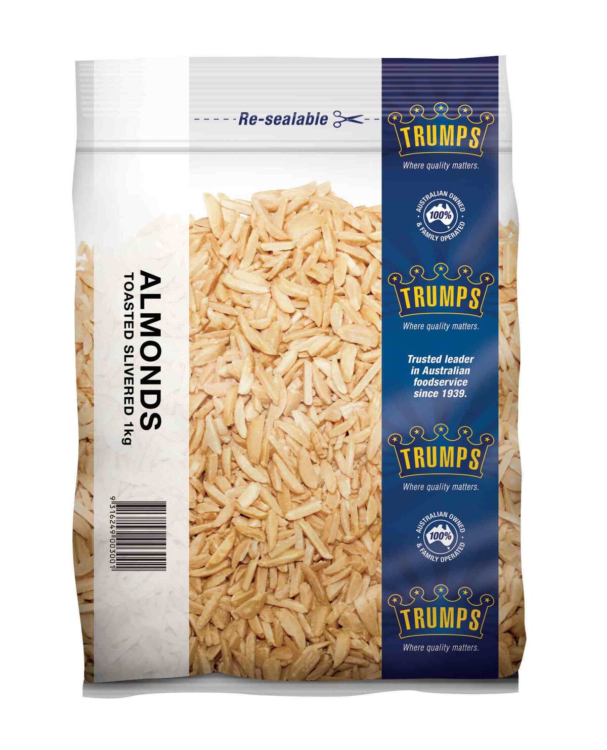 Almonds**Slivered Toasted 1Kg Trumps