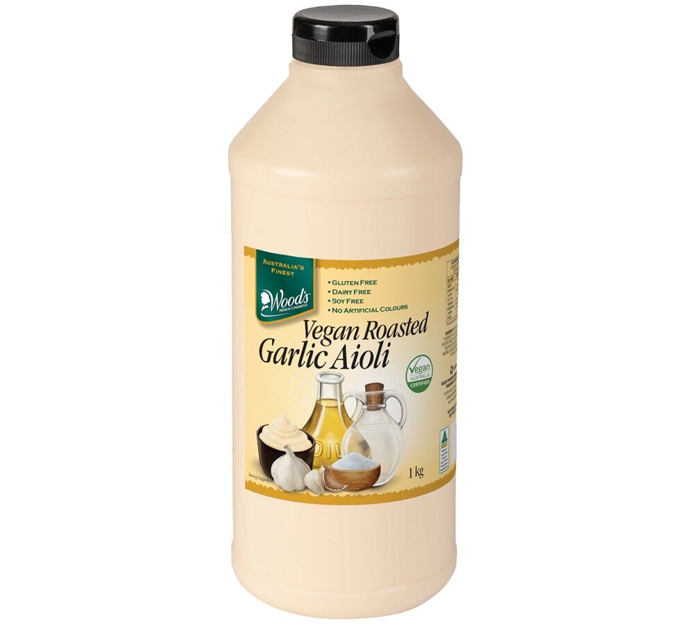 Sauce, Vegan Roasted Garlic Aioli Woods 1kg Edlyn (GF)(V)(H)