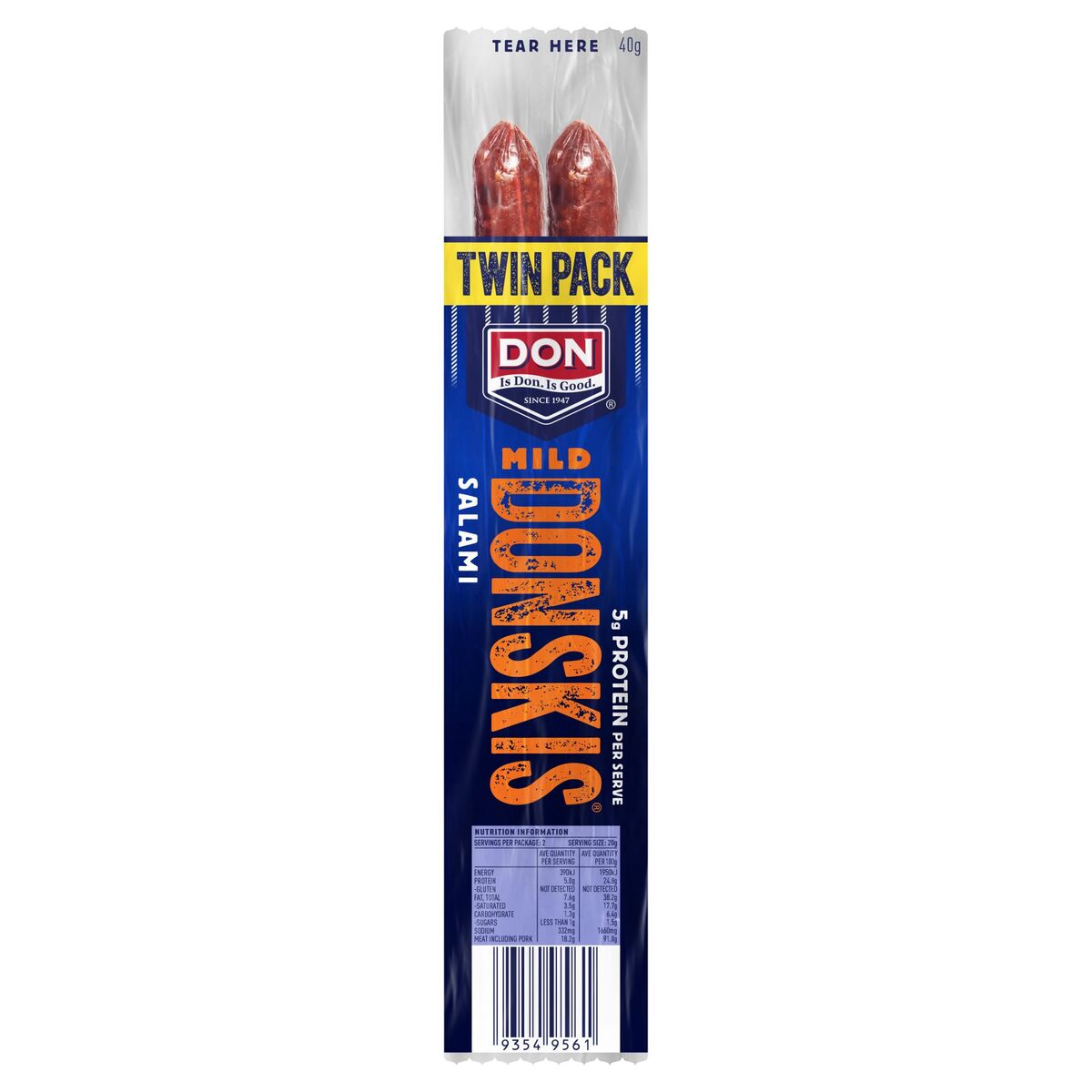 Salami,**Mild Donski’s 2x20x40gm Twin(83790) (GF)