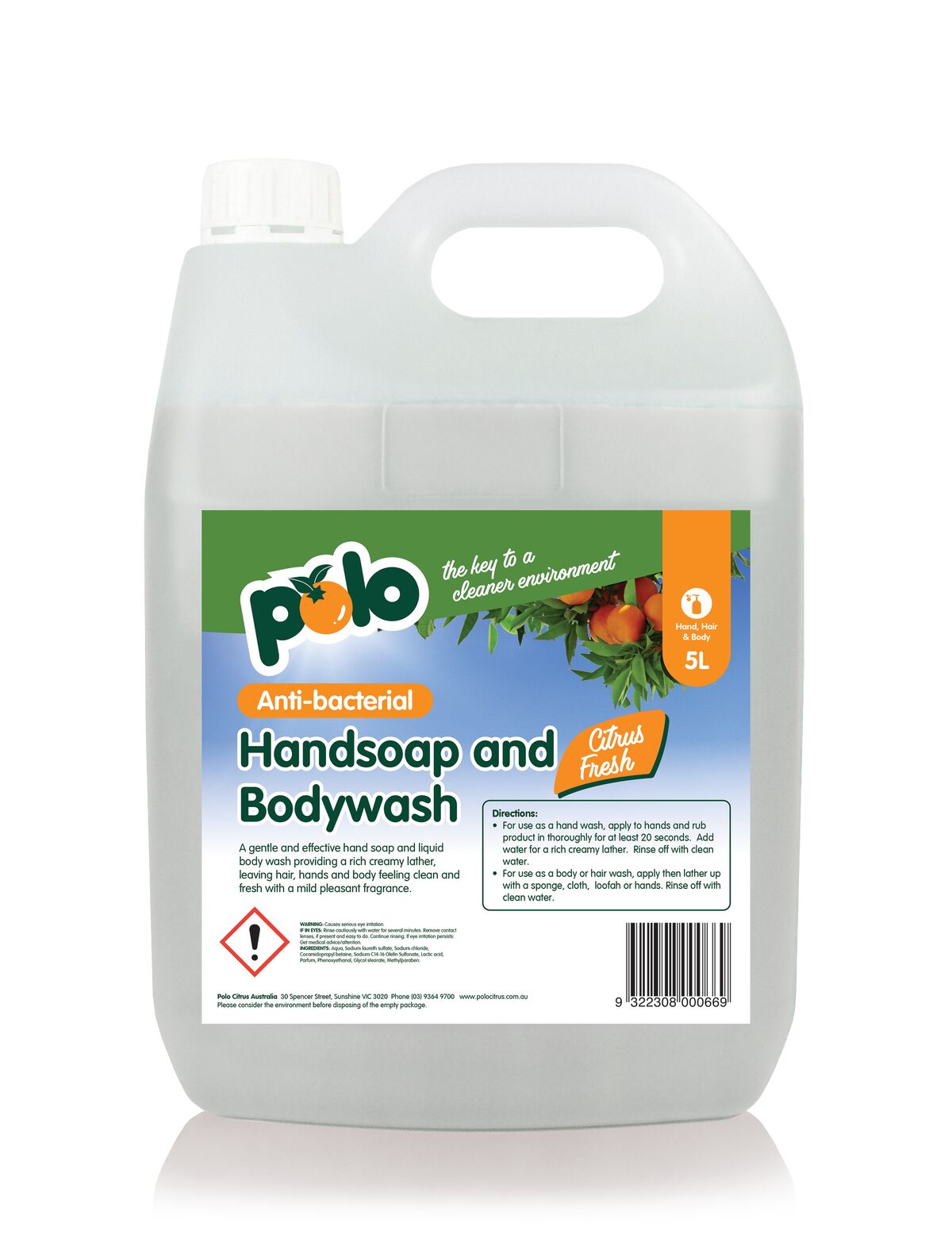 Soap, Hand and Body Wash Citrus Fresh 5L Polo