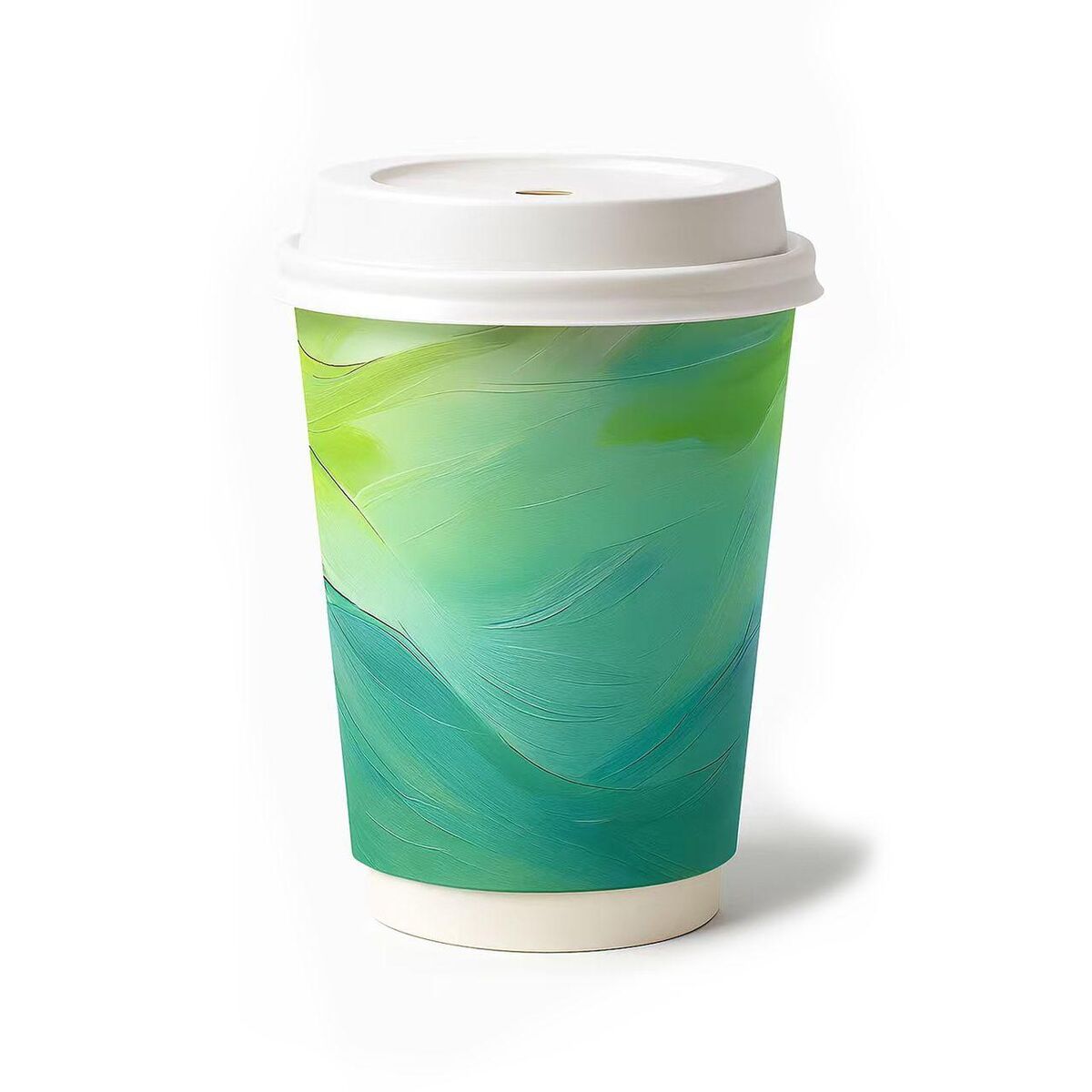 Cups, Coffee 12oz Double Wall GREEN, Royalpac (25)