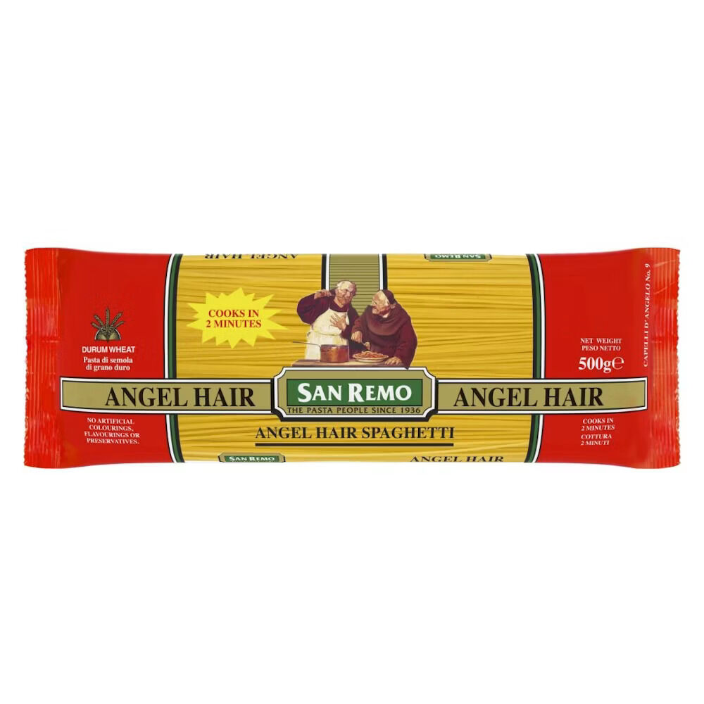 Pasta**Angel Hair Spaghetti #9 20x500gm San Remo (H) (VG)