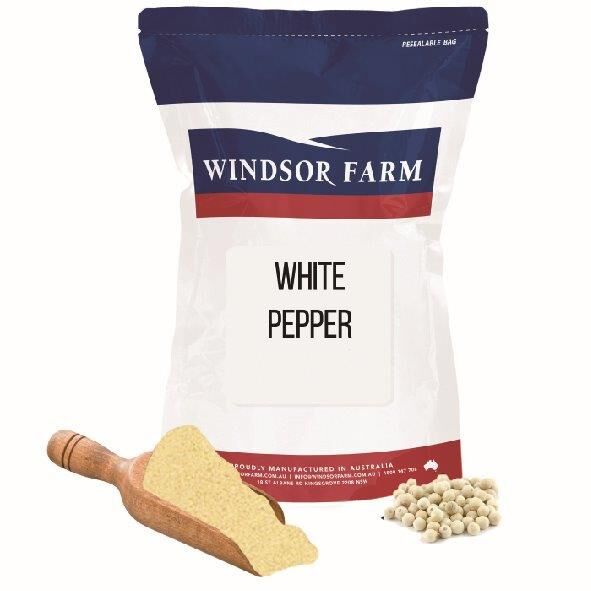 Peppercorns, White Whole 1kg Windsor Farm