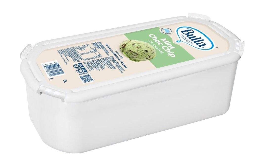 Ice Cream, Mint & Choc Chip 5L Tray Bulla