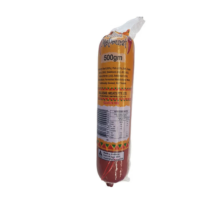 Mettwurst**Chilli 500gm Jimmy’s (GF)
