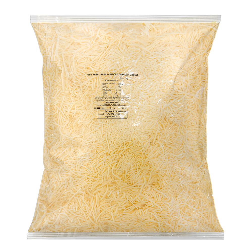 Cheese**Angel Hair Shredded 2Kg Real Dairy (GF) (H)