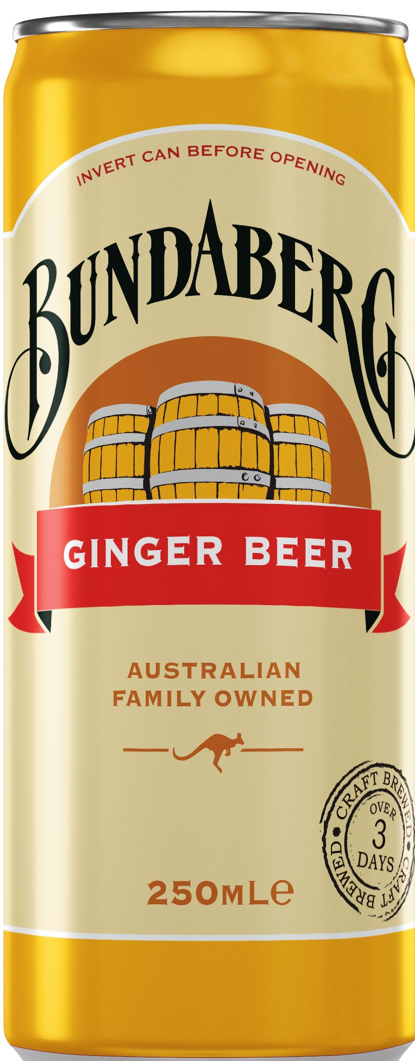 Drink, Ginger Beer 24x250ml Can Bundaberg (V)