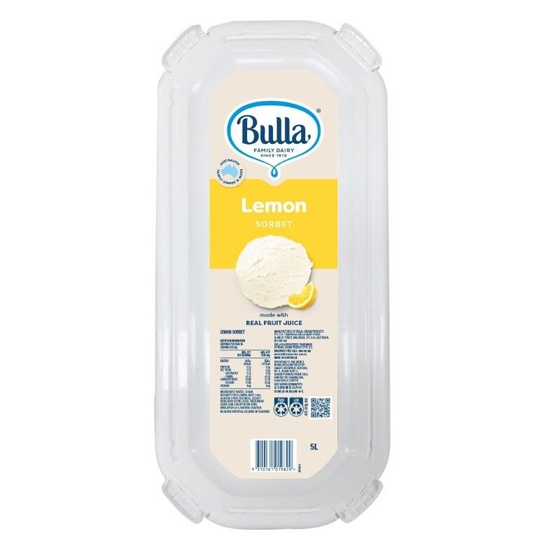 Sorbet, Lemon 5L Tray Bulla