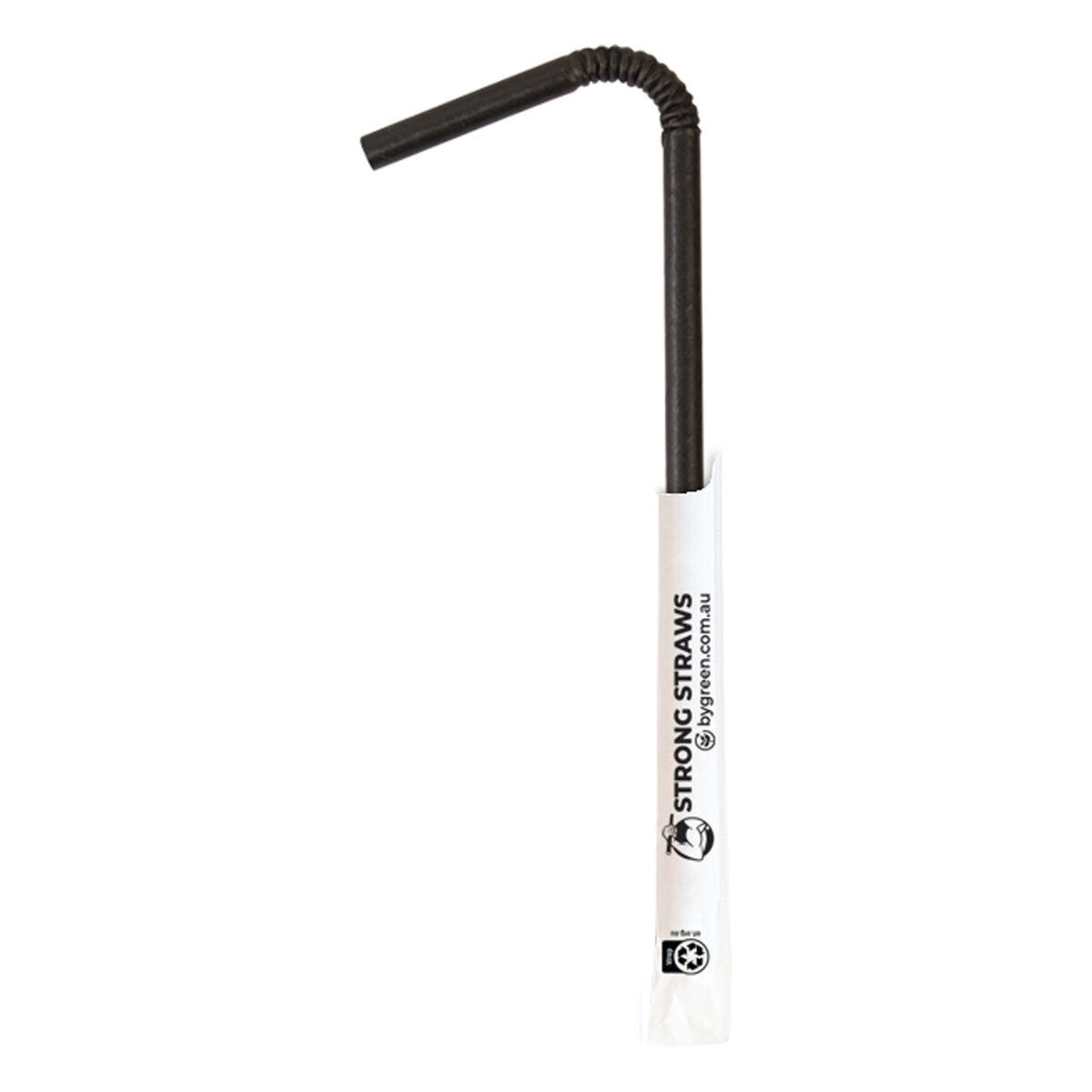 Straws**4ply Wrapped Flexi, Black (1000) CTN