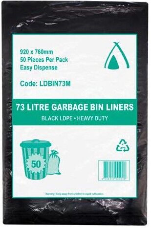 Garbage Bag, Black Bin Liner 73L (250) CTN