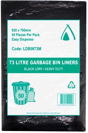Garbage Bag, Black Bin Liner 73L (250) CTN