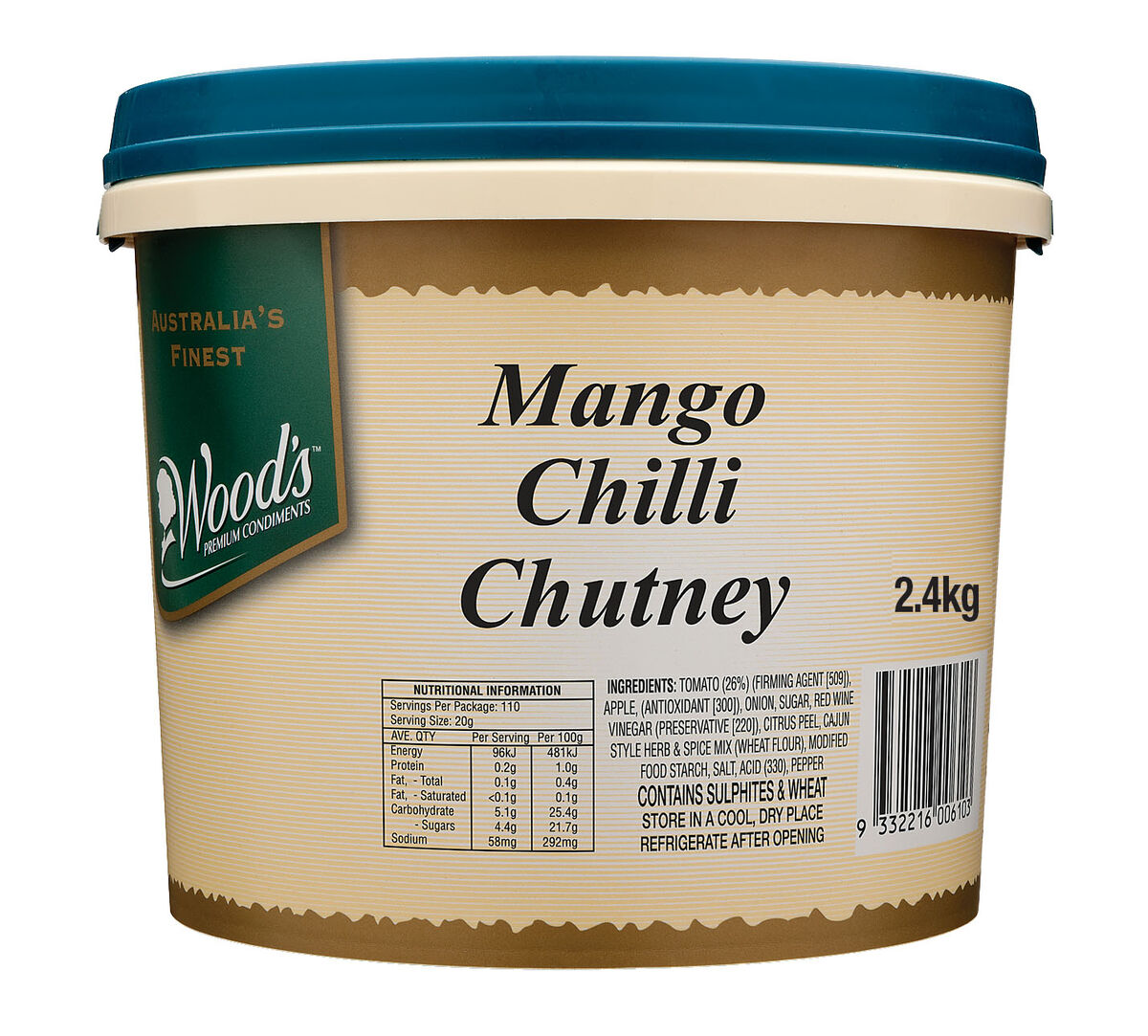 Chutney**Chilli Mango 2.4kg Woods (V)(H)
