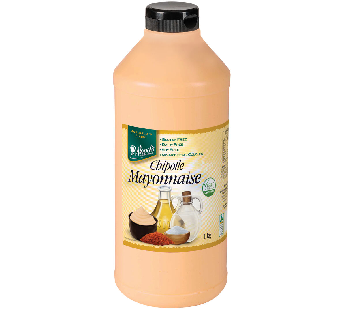 Mayonnaise, Vegan Chipotle 1kg Woods (VG) (GF) (H)