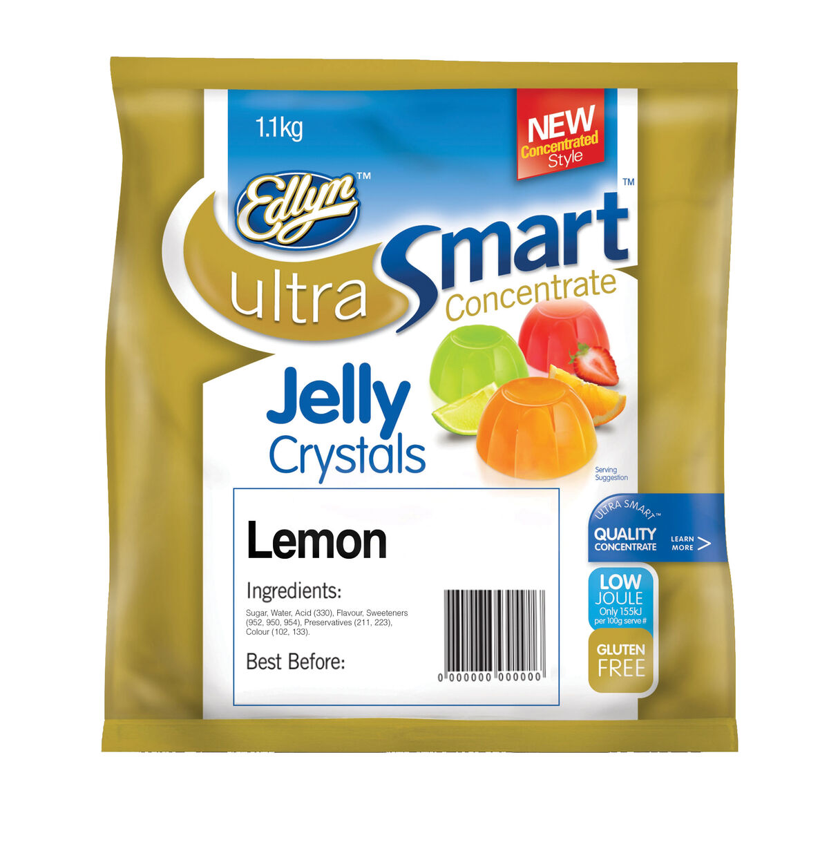 Jelly Powder, Ultra Smart Lemon 1.1Kg Edlyn (GF) (H)