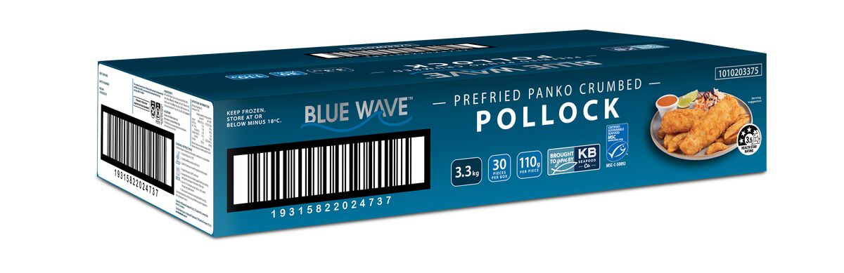 Pollock, Prefried Panko Crumbed, 3.3kg CTN, Blue Wave (I)