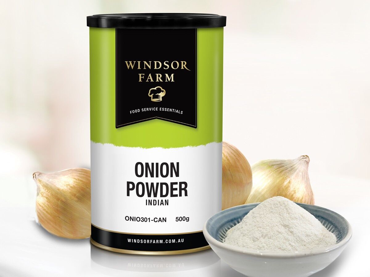 Onion, Powder Indian 500g Cannister Windsor Farm (GF) (H) (VG)
