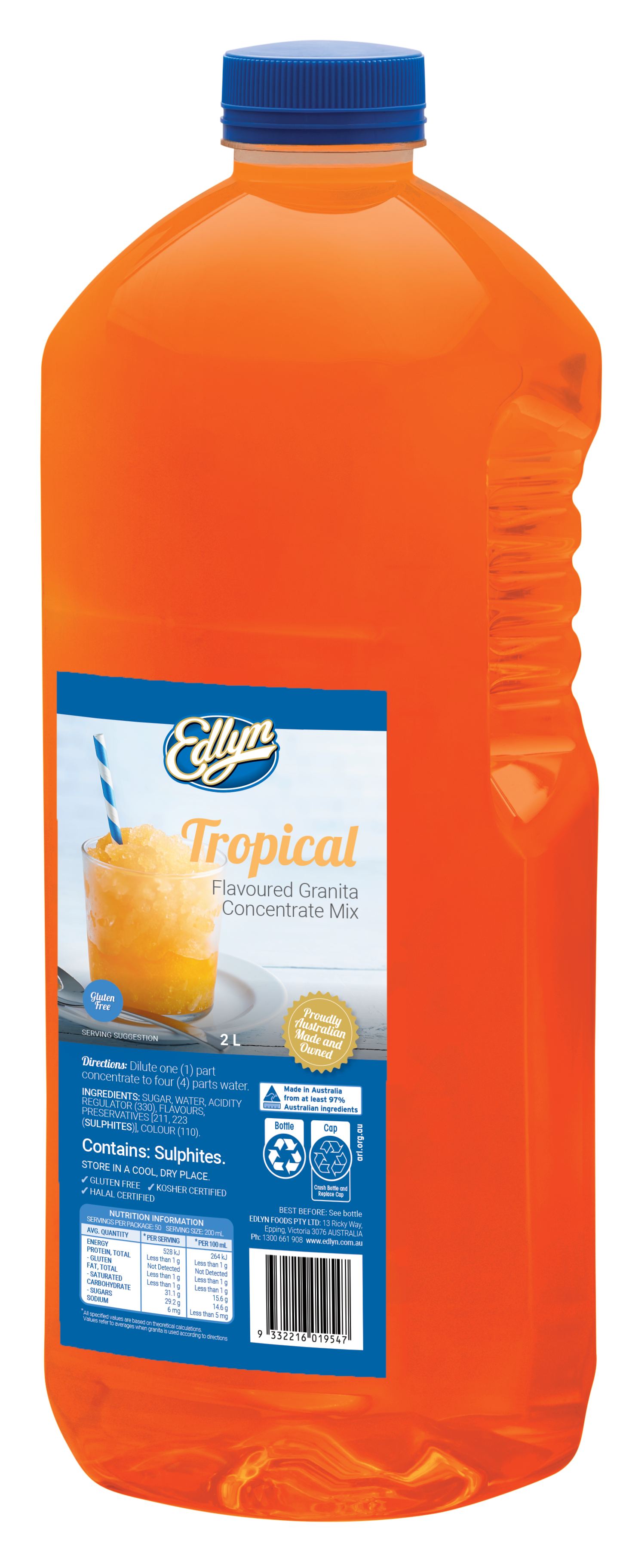 Cordial**Granita Tropical 6x2Lt Carton Edlyn