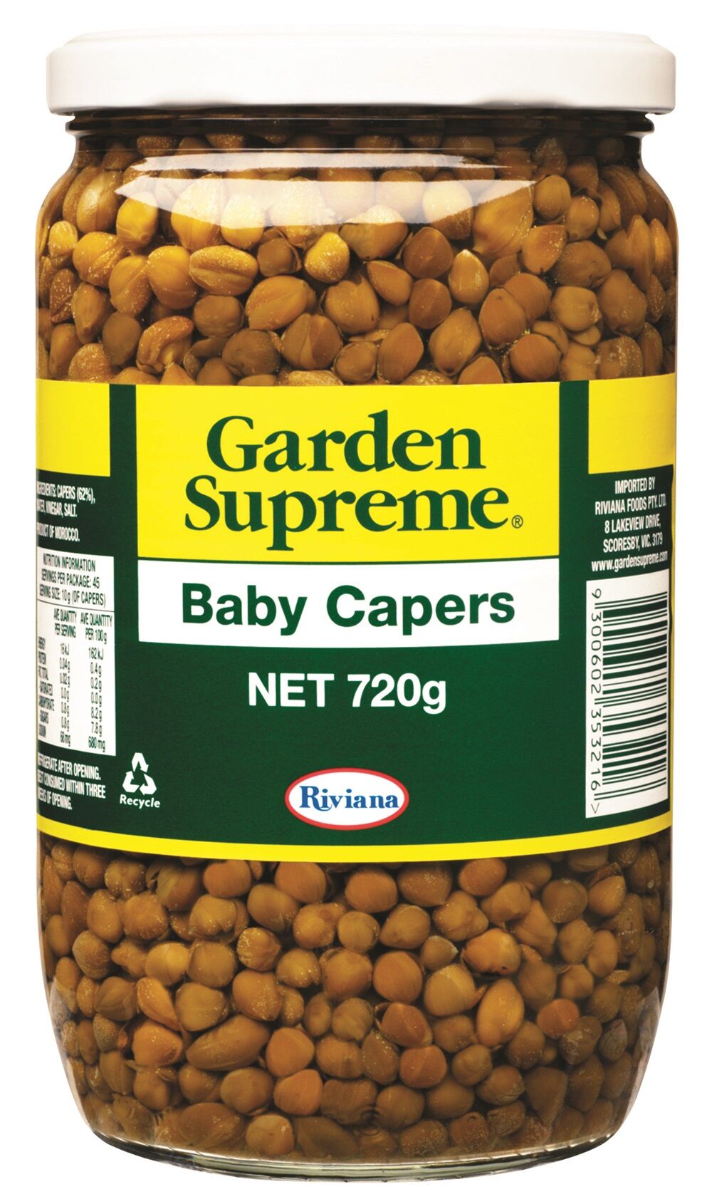 Capers, Baby 720gm Riviana (VG)