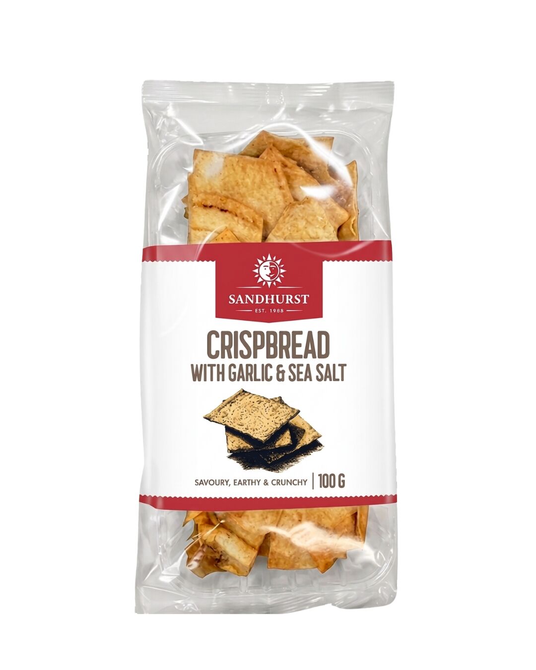 Crispbread**Garlic & Sea Salt 12x100g CTN, Sandhurst
