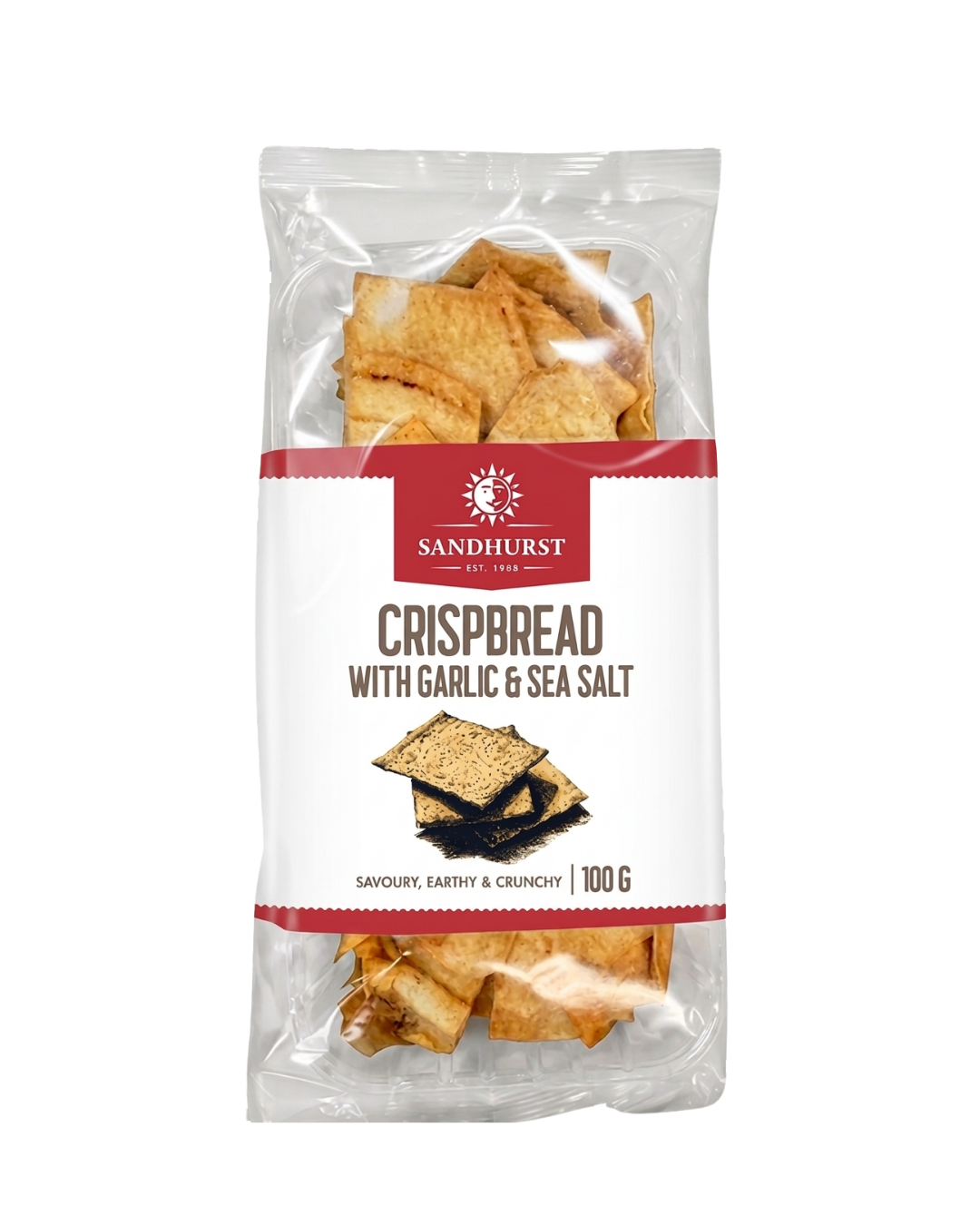 Crispbread**Garlic & Sea Salt 12x100g CTN, Sandhurst
