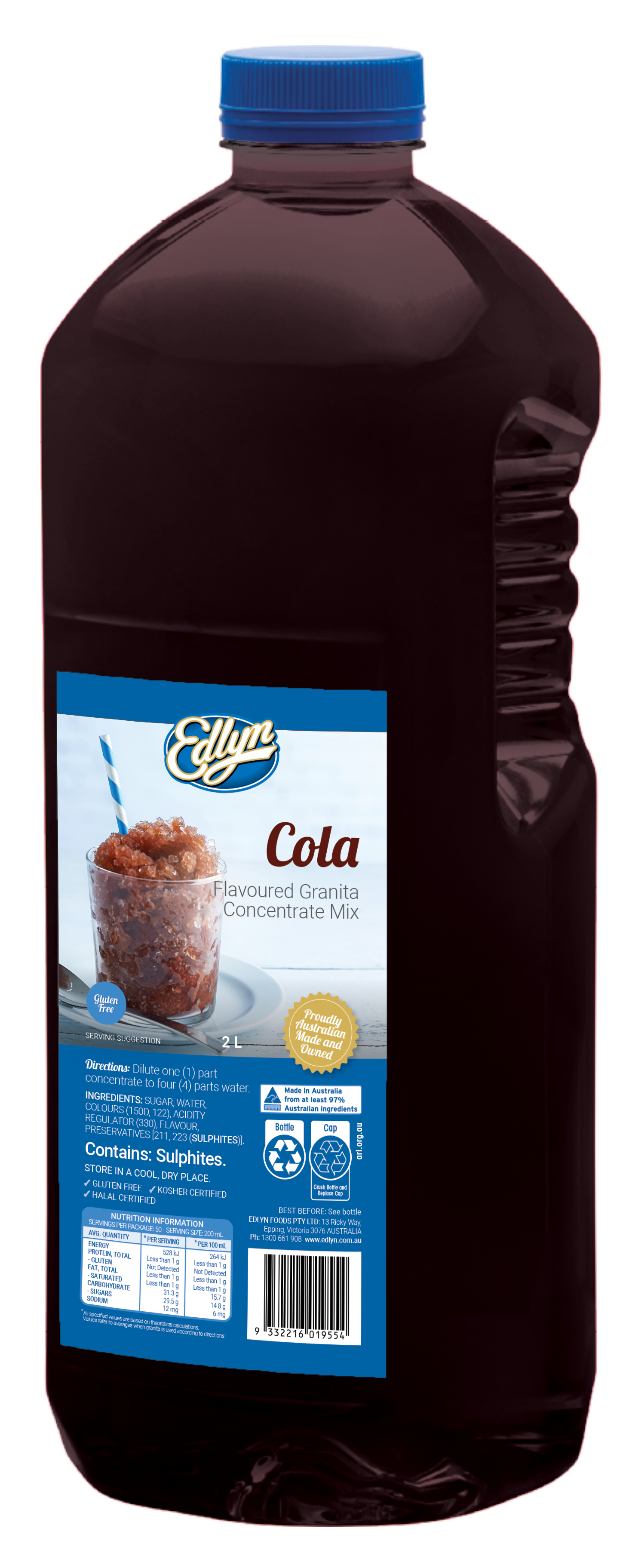 Edlyn Cordial Granita Cola Mix