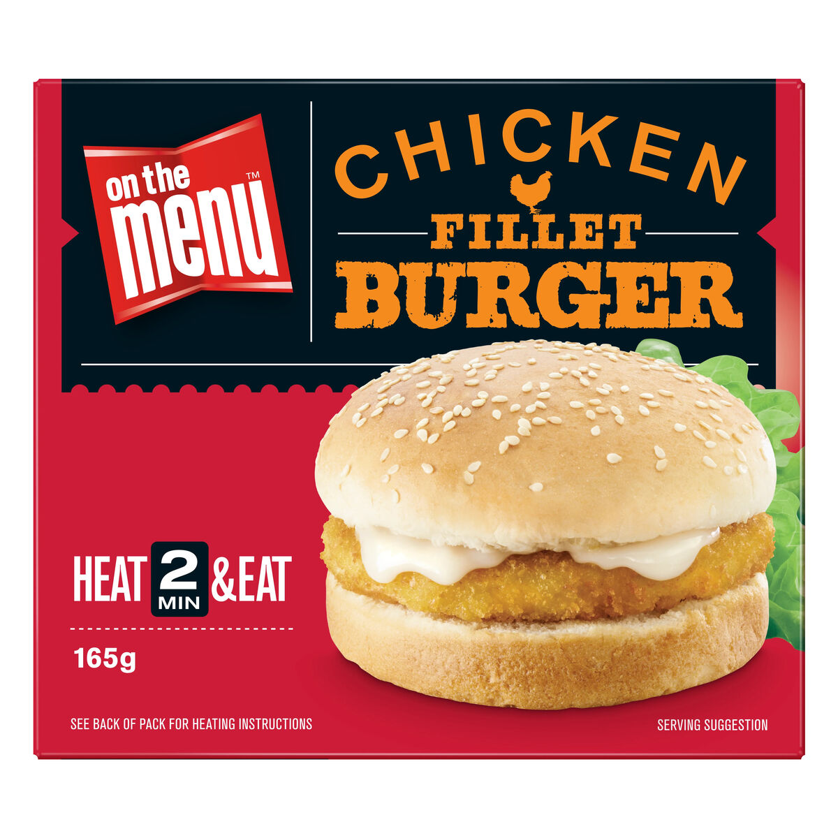 Burger, Chicken Fillet 12 x165gm, On The Menu