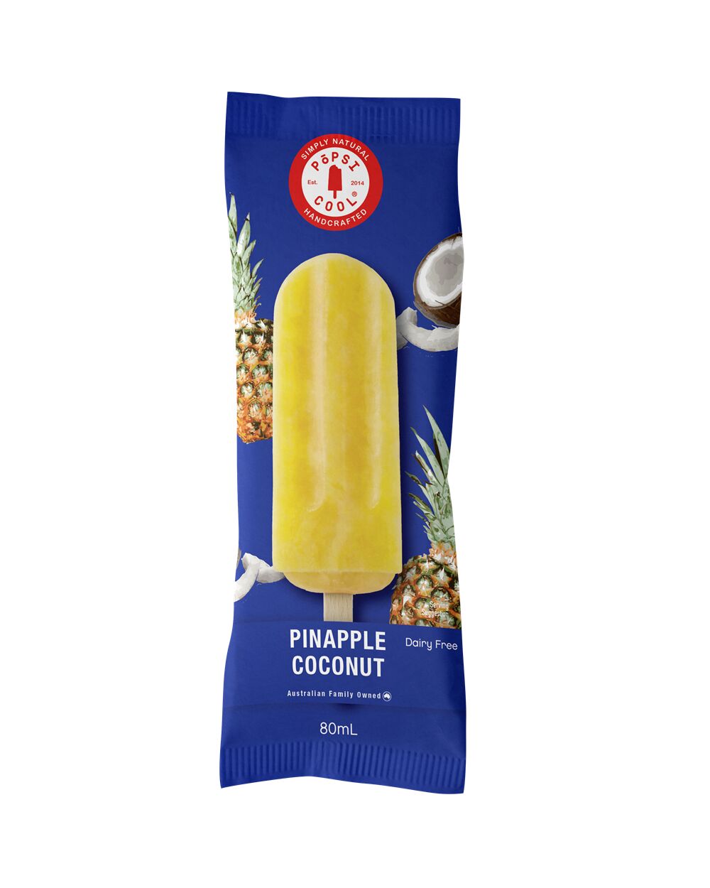 Ice Block**Popsicool Pineapple Coconut 24x80ml Gelista (GF) (V)