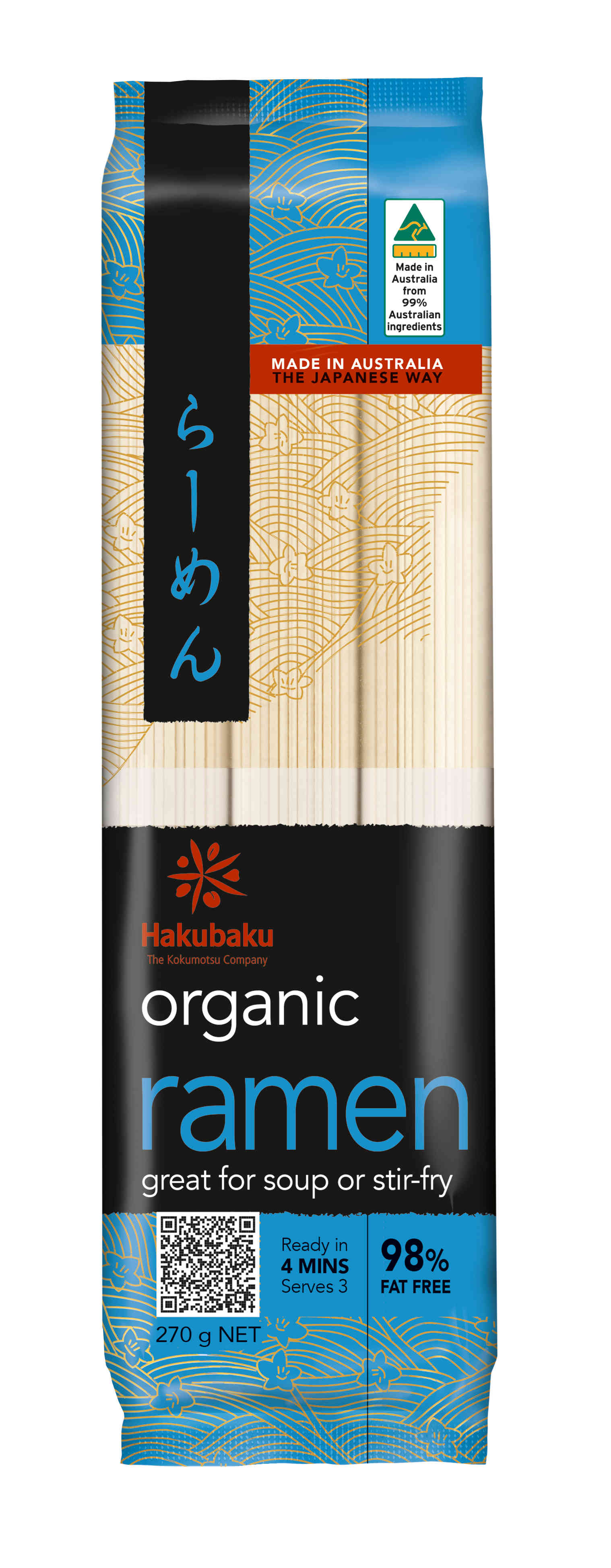 Noodles**Organic Ramen 12x270g CTN, Hakubaku