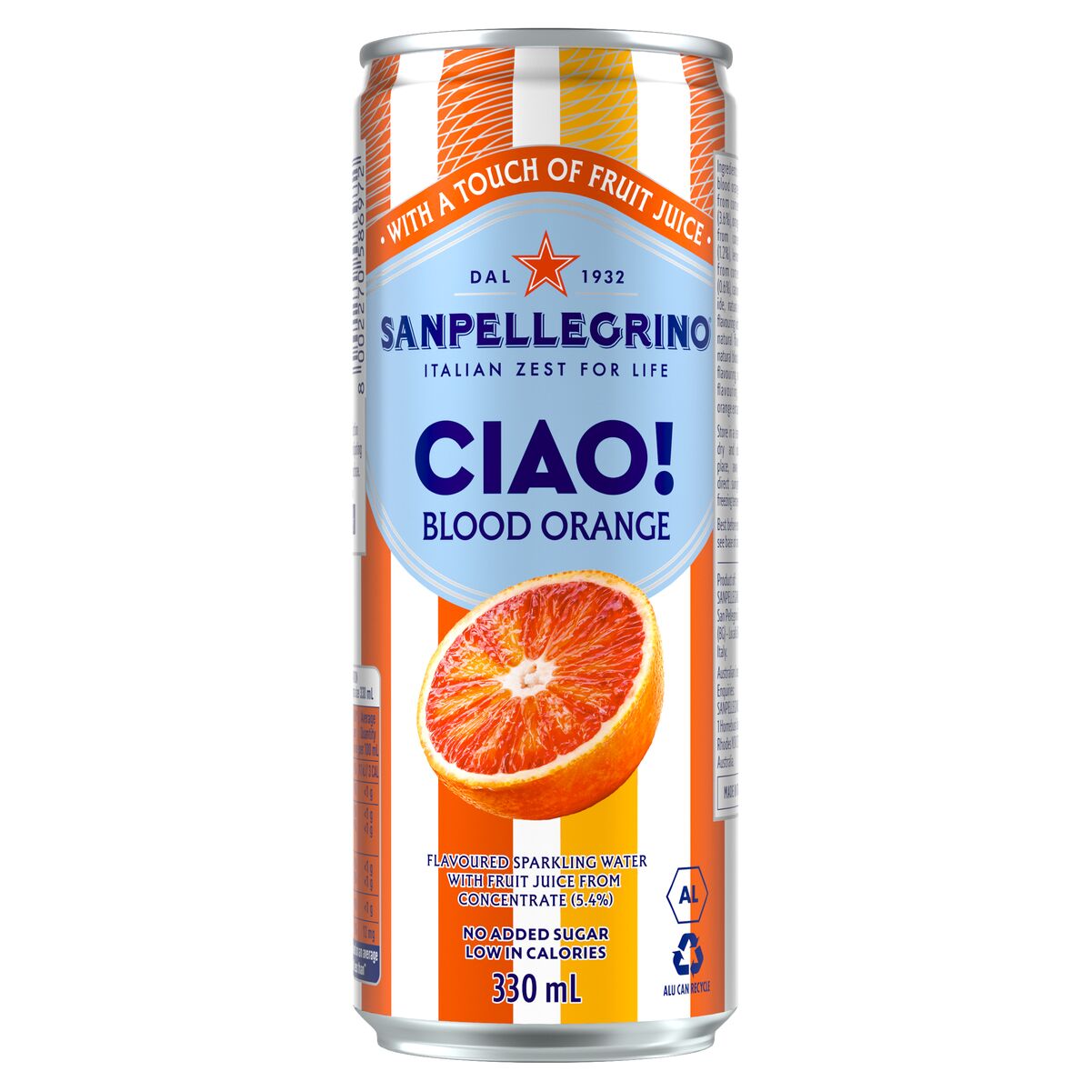 Water, Sparkling Ciao Blood Orange 24X330ml Sanpellegrino (GF) (VG)