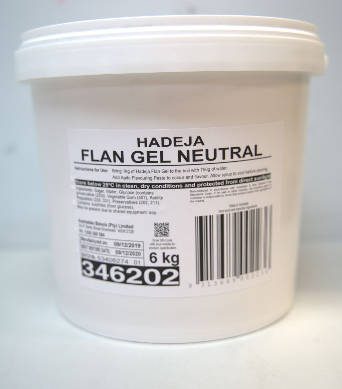 Gel** Flan Neutral Hadeja 6kg