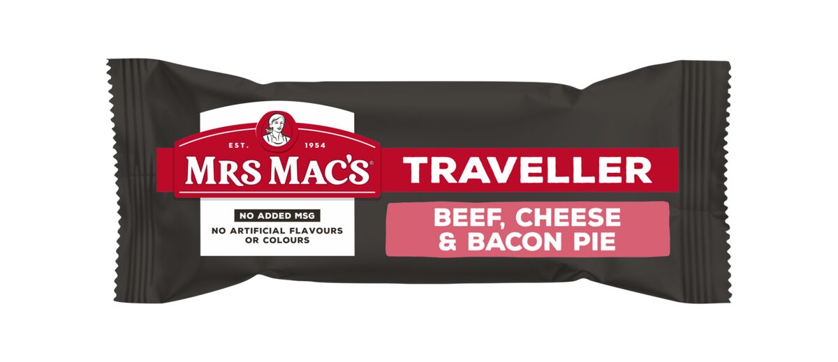 Pies, Traveller Beef, Cheese and Bacon 24x160gm Mrs Macs