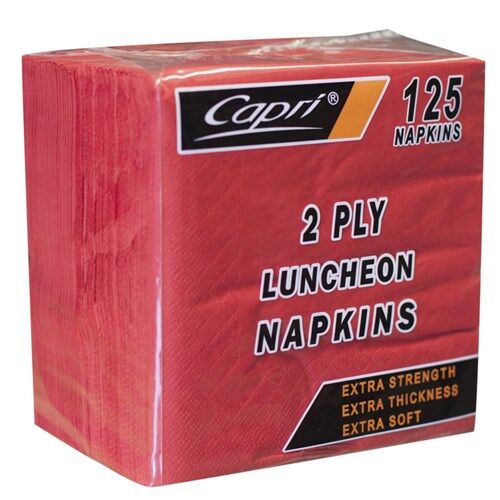 Napkin, 2ply 1/4 Fold Luncheon Red (2,000) Capri