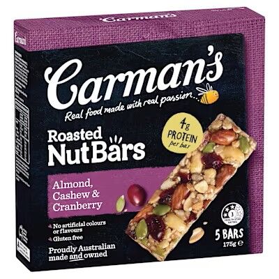 Muesli Bar**Almond Cashew Cranberry (6x5x35g) (OUTER) Carmans (GF)