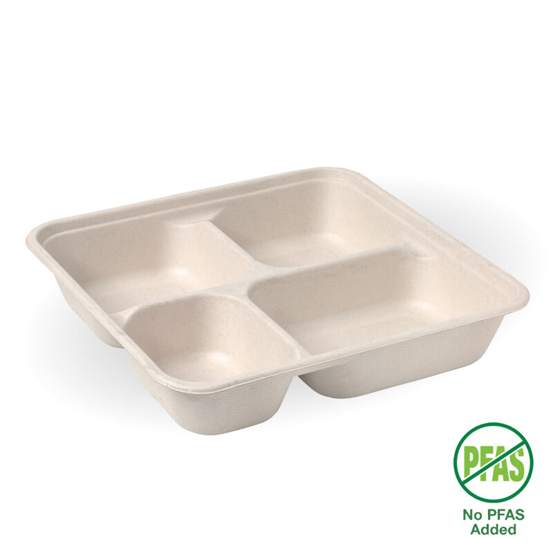 Container, Large 4 Compartment Plant Fibre Takeaway (300) BioPak