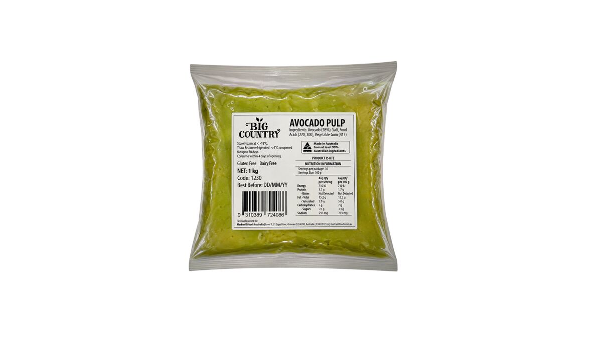 Avocado Pulp, Chunky Style Big Country 1kg